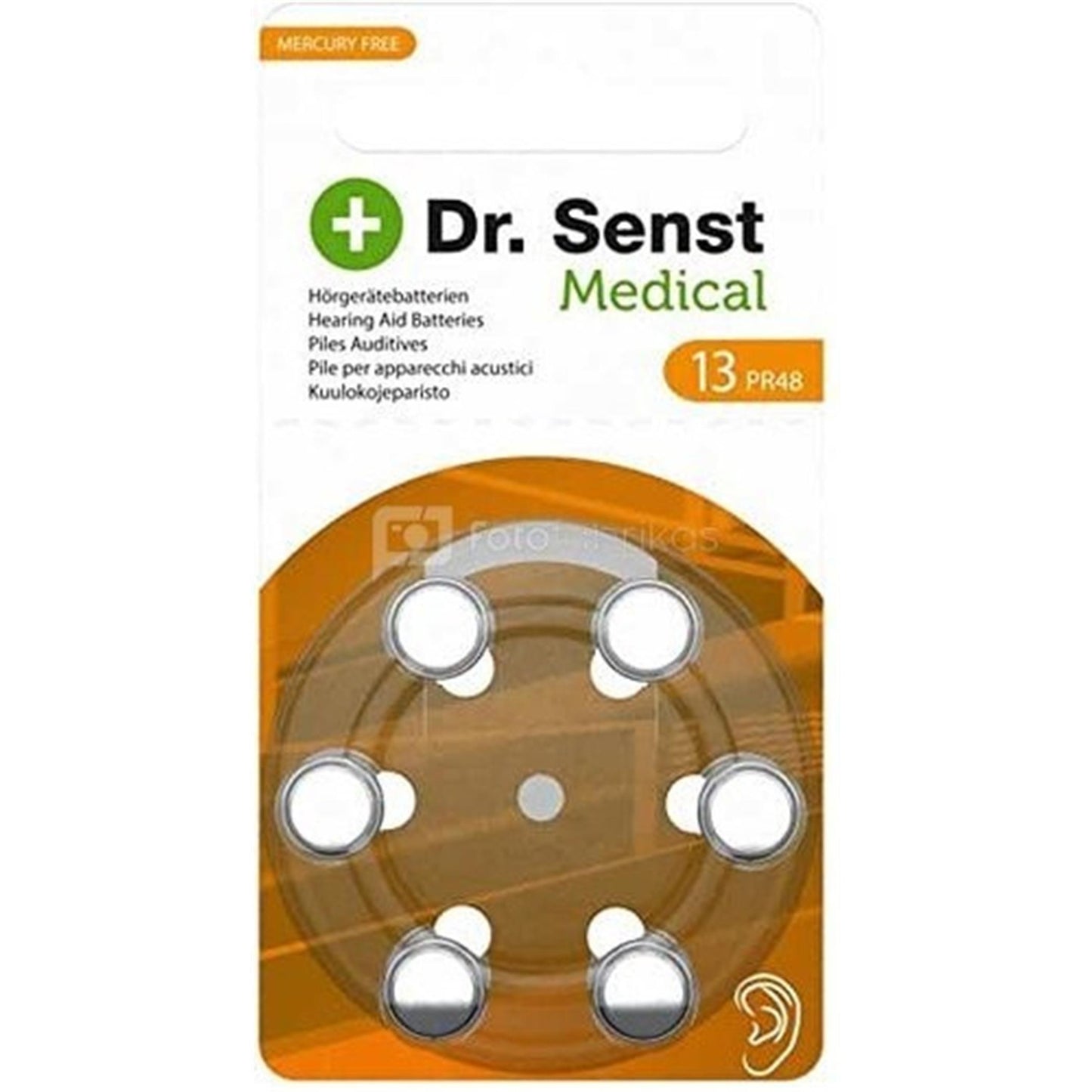 Dr. Senst Zink-Luft Hörgeräte-Batterien im 6er Blister. Dieses Angebot ist für 5 Blister, also 30 Batterien.