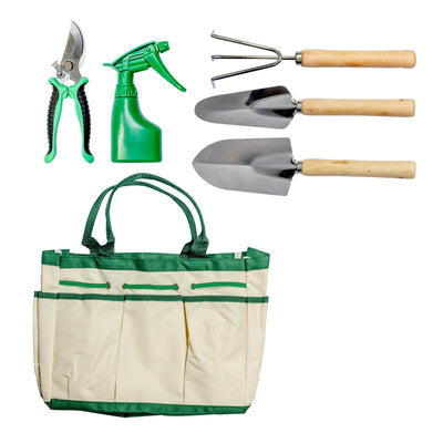 Balkon-und Gartenwerkzeug-Set  6-teilig incl. Schere und Tasche