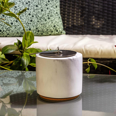 2 x Flammino Design-Tischkamin aus Marmor Look Flammino Premium Ethanol-Kamin Set 2 Stk