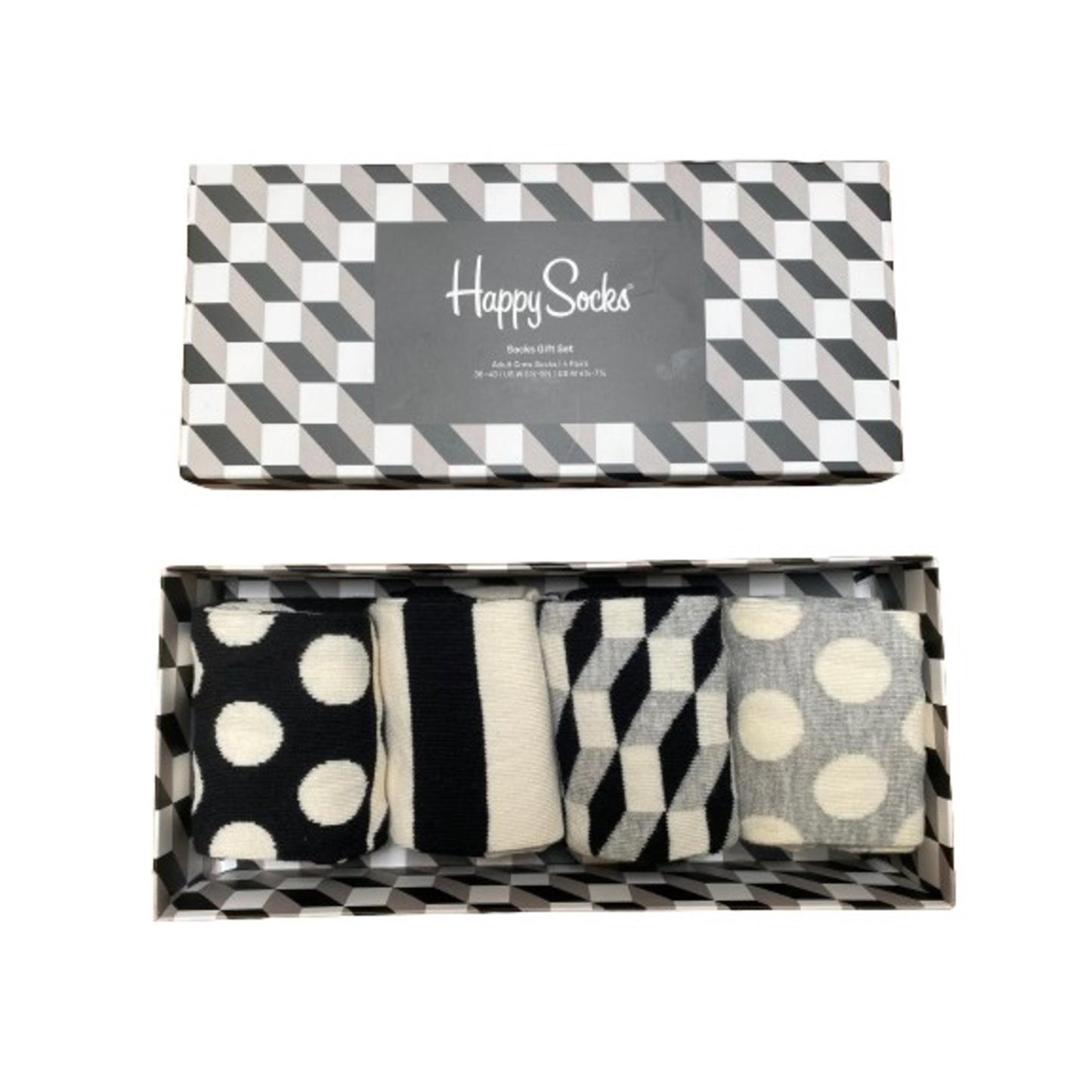 Happy Socks Geschenkbox Filled Optic - 4 Paar Größe 36-40 S/W
