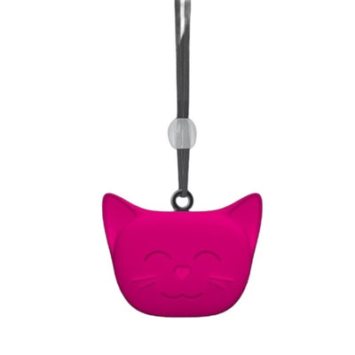 Stilisierter Katzenkopf in pink als Autoduft. Zur Montage am Rückspiegel mit Band zum Aufhängen.