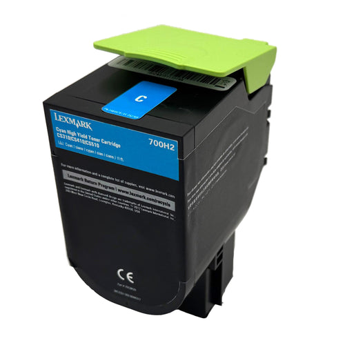 Original Lexmark Toner 70C0H20 = 700H2 Farbe: Cyan ca. 3.000 Seiten für CS 310 | CS 410 Serie