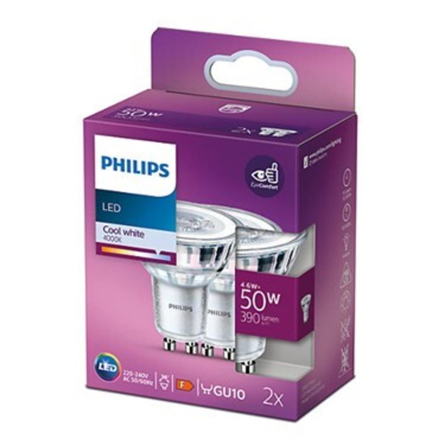 Philips LED Spot 50W PAR16 GU10 x2 cool white 4000K