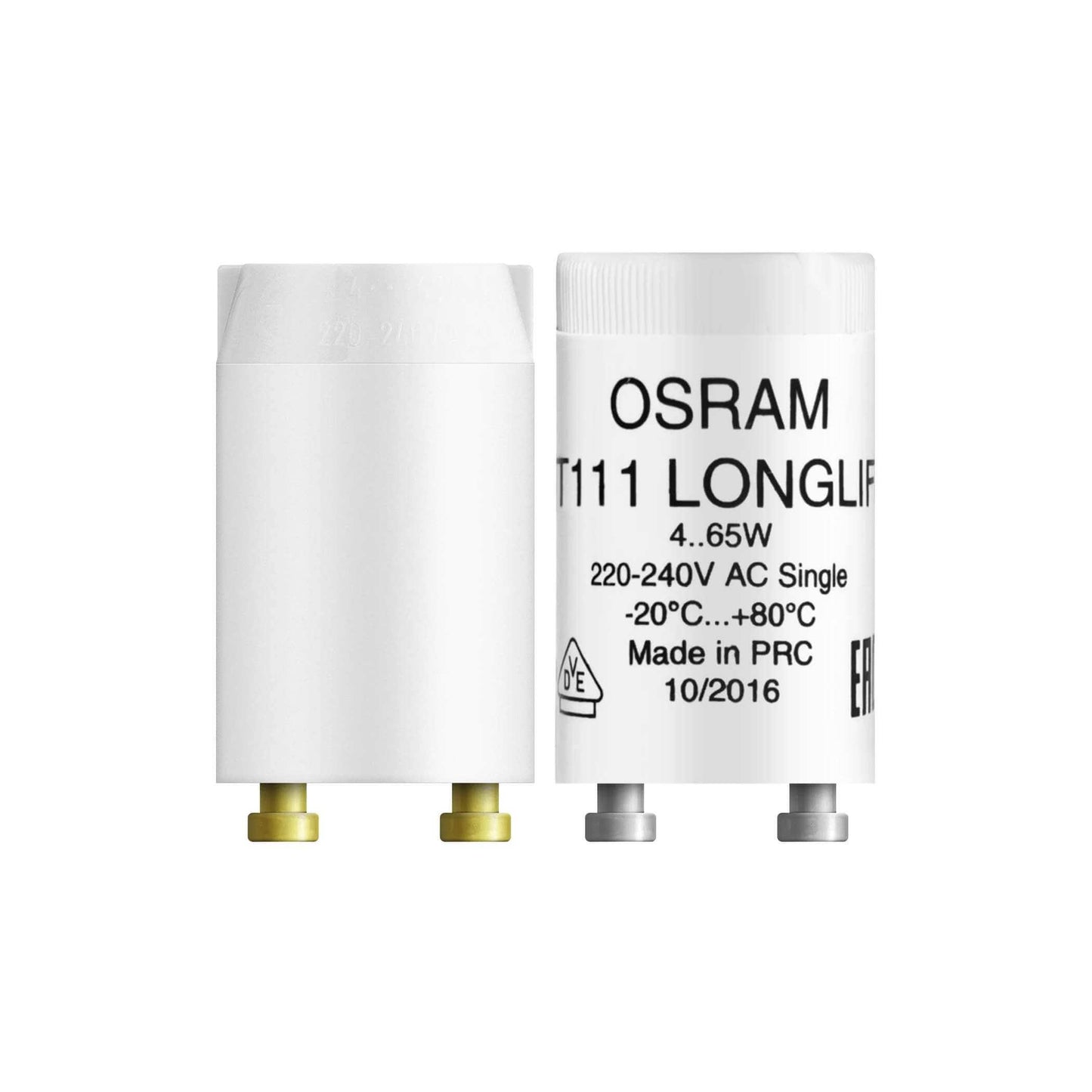 Osram Starter 111 Longlife, Für Einzelschaltung von Leuchtstoffröhren, 2er-Pack,