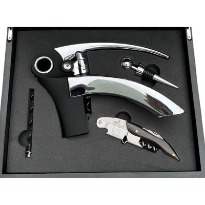 Sabatier Brasserie Sommelier Set mit Holzkoffer in schwarz 4 teilig