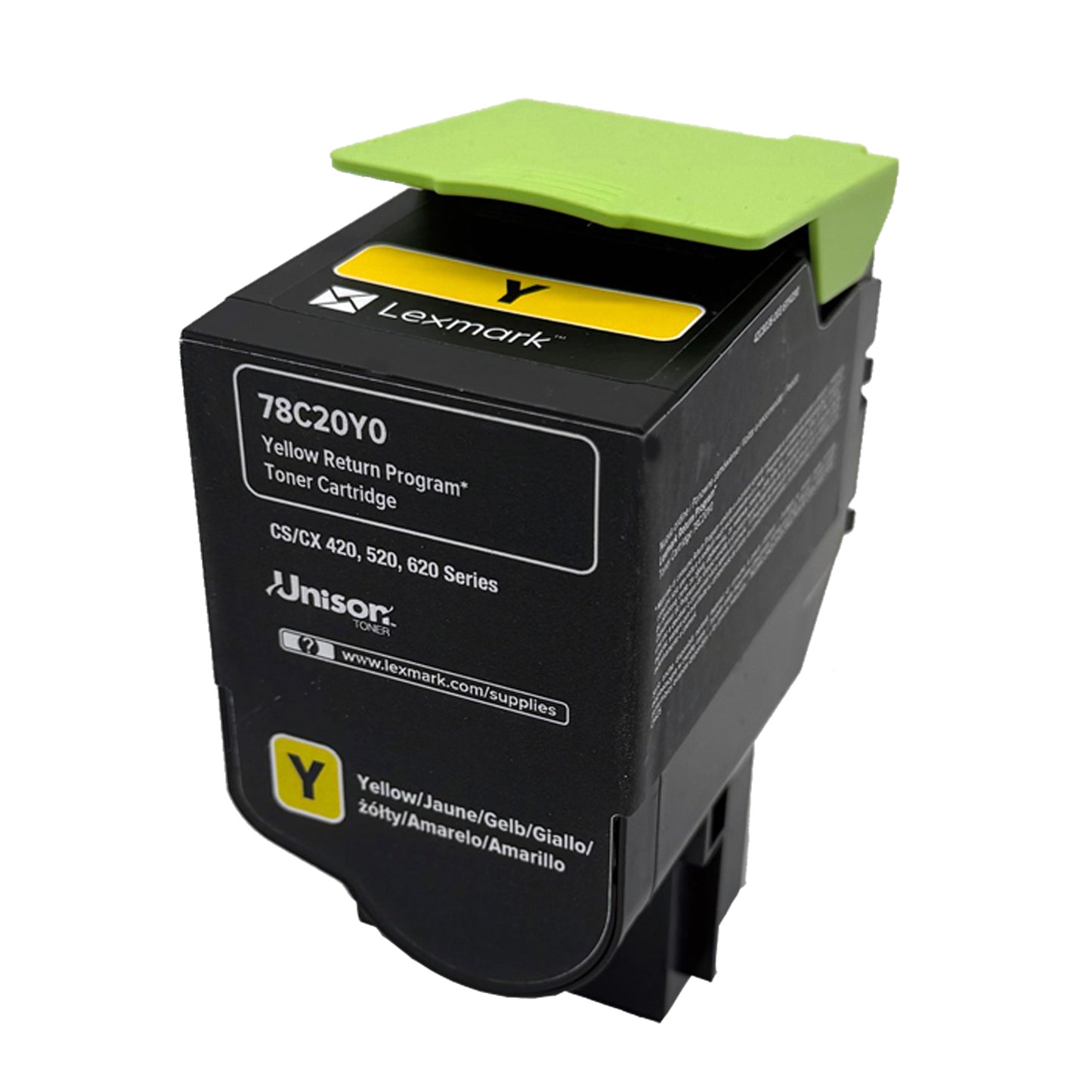 Lexmark Original Toner 78C20YE Farbe: Yellow ca. 1.400 Seiten für CS 421 | 521 | 622 Serien und CX 421 | 522 Serien