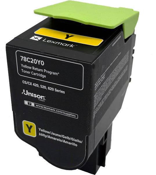 Lexmark Original Toner 78C20Y0 Farbe: Yellow ca. 1.400 Seiten für CS 421 | 521 | 622 Serien und CX 421 | 522 Serien wb