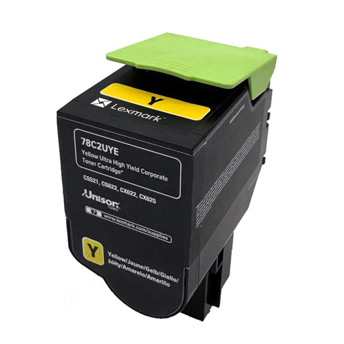 Lexmark Original Toner 78C2UY0 Ultra High Yield Farbe: Yellow ca. 7.000 Seiten für CS 521 | 622 Serien und CX 622 | 625 Serien