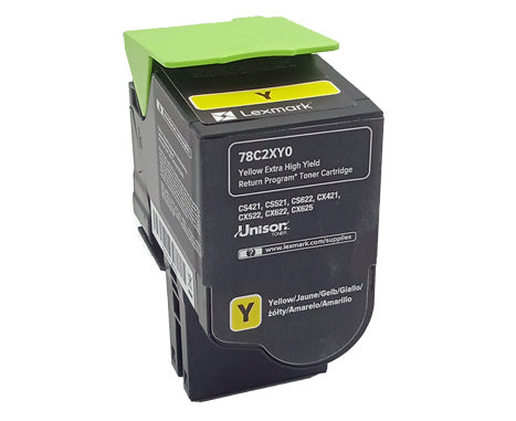 Lexmark Original Toner 78C2XYE High Yield Farbe: Yellow ca. 5.000 Seiten für CS 421,521,622 Serien und CX 421,521,622,625 Serien wb