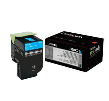 Original Lexmark Toner 80C0X20 | 800X2 Farbe: Cyan ca. 4.000 Seiten für CX 510de | CX 510dhe | CX 510dthe