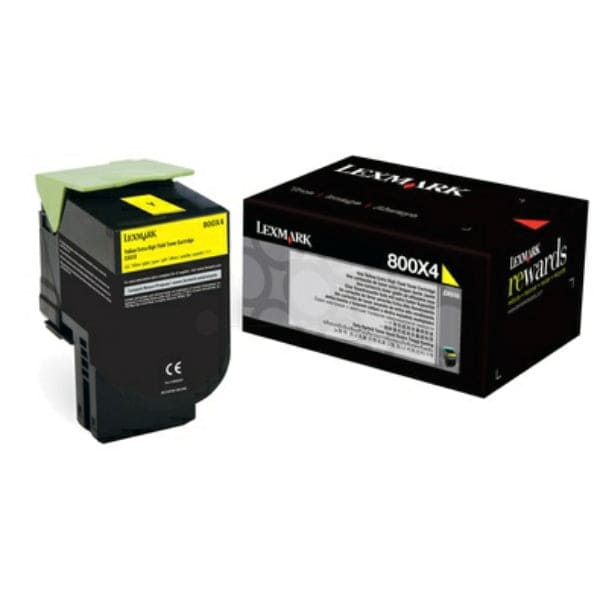 Original Toner Lexmark 80C0X40 / 800X4 Farbe: Yellow ca. 4.000 Seiten für CX510de, CX510dhe, CX510dthe usw.