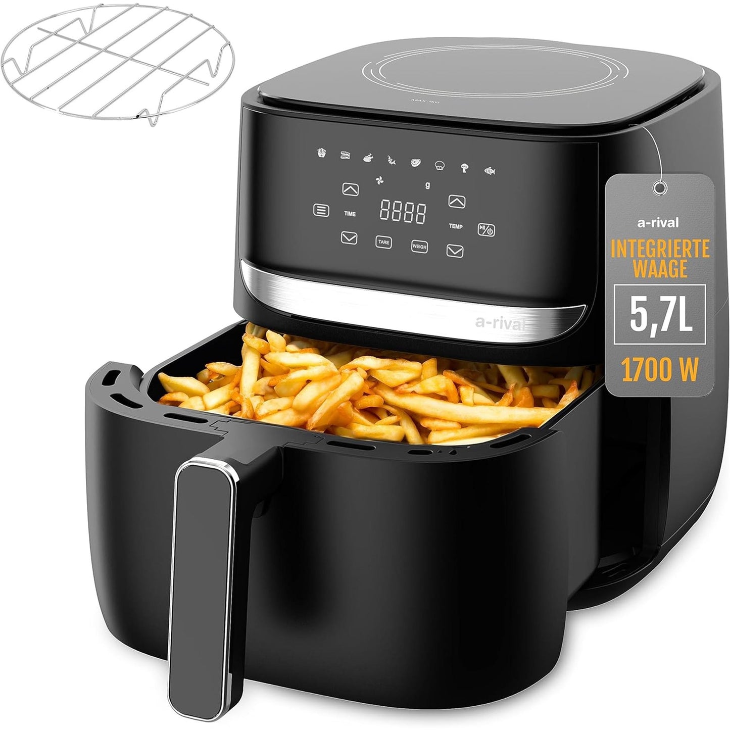 a-rival Heißluftfritteuse mit Waage Model AF 600 CW 1700 Watt airfryer