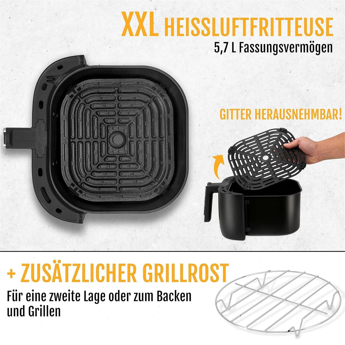 a-rival Heißluftfritteuse mit Waage Model AF 600 CW 1700 Watt airfryer