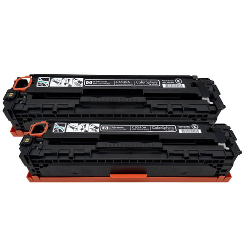 Original Toner HP 125a CB540AD | 2 x Schwarz je 2.200 Seiten für HP Color LaserJet CP 1215 |1515 Serie