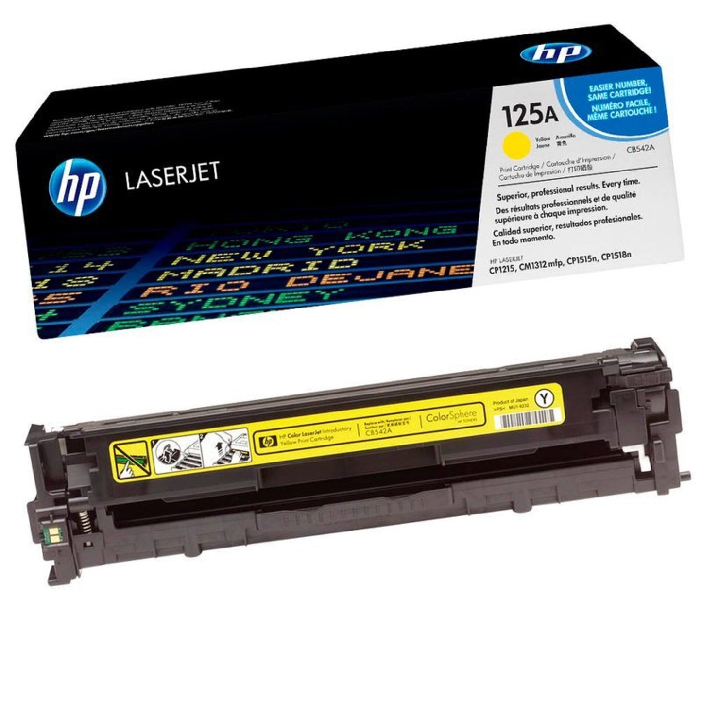 Original Toner HP 125a CB542A | Farbe: Yellow ca. 1.300 Seiten für HP Color LaserJet CP 1215 |1515 Serie usw. white box