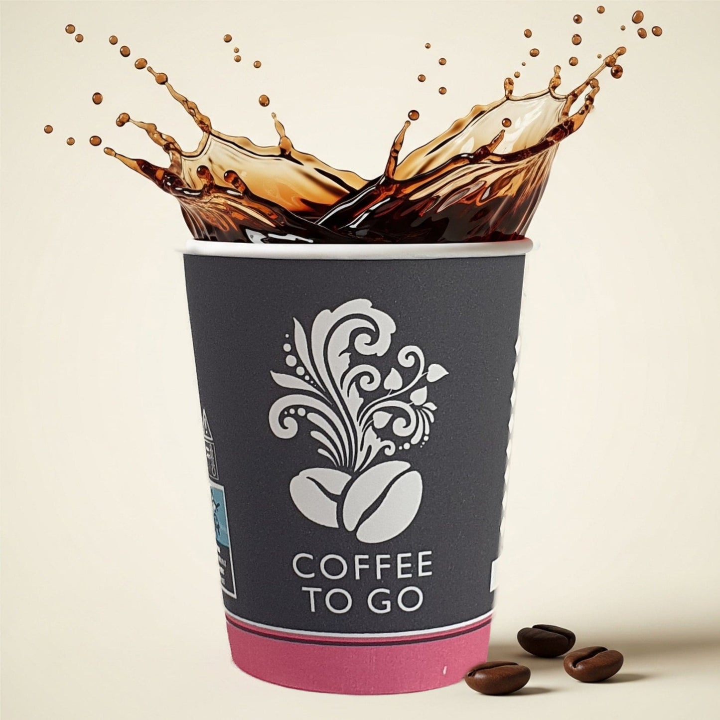 100 Stk. Pappbecher Kaffeebecher 5oz/150-200 ml Ø6,5cm " Coffee To Go Becher " Pappe mit PE-beschichtet