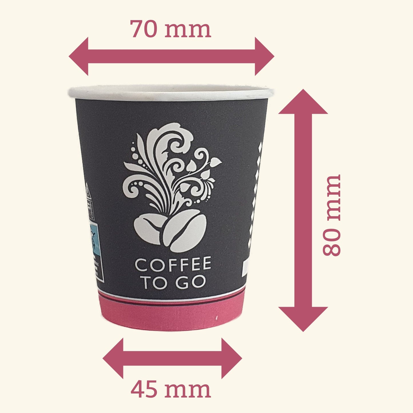 100 Stk. Pappbecher Kaffeebecher 5oz/150-200 ml Ø6,5cm " Coffee To Go Becher " Pappe mit PE-beschichtet