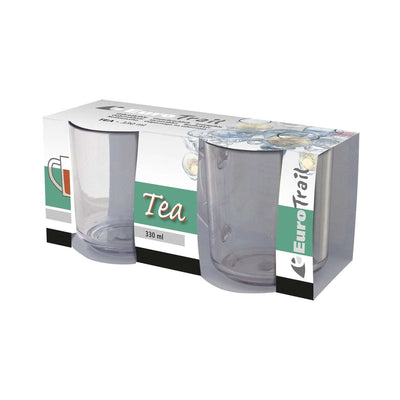 Eurotrail Teeglas 340 ml Polyresin transparent 2 Stück