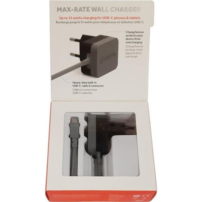 2 x Griffin Ladegerät GE42155 EU 2 Pin mit USB-C Kabel, 5V/3A, 15 W, grau-schwarz 2 Stk.