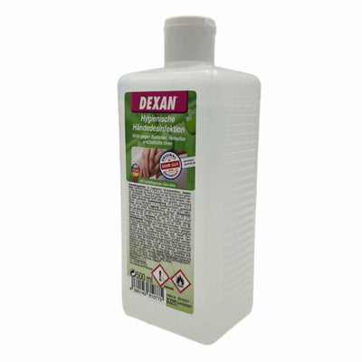 DEXAN Hände-Desinfektion mit hautpflegender Aloe Vera – 500ml weiche Pflege für Ihre Hände ( Ethanol )