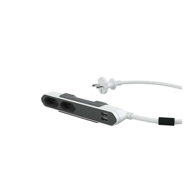 Allocacoc PowerBar DUO USB, grau, 1,5m Kabel