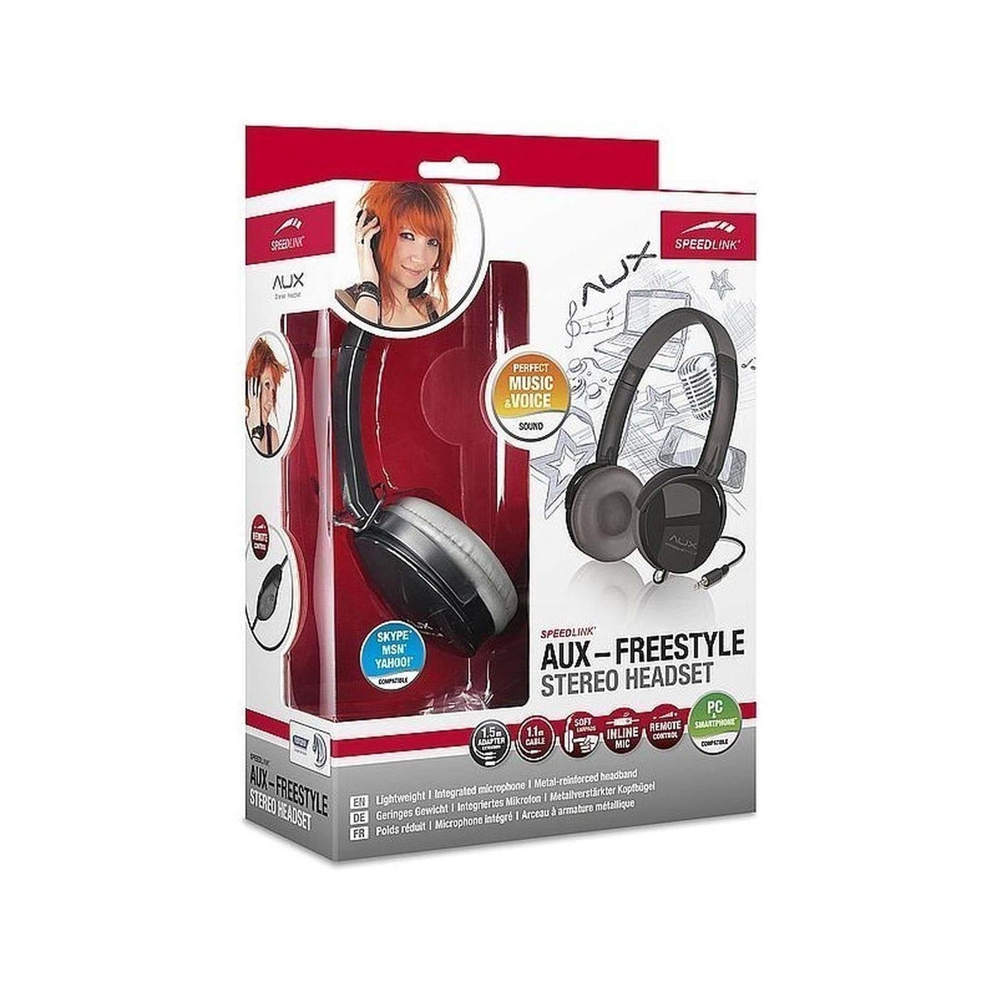 Speedlink AUX Freestyle Stereo Headset Black Gray