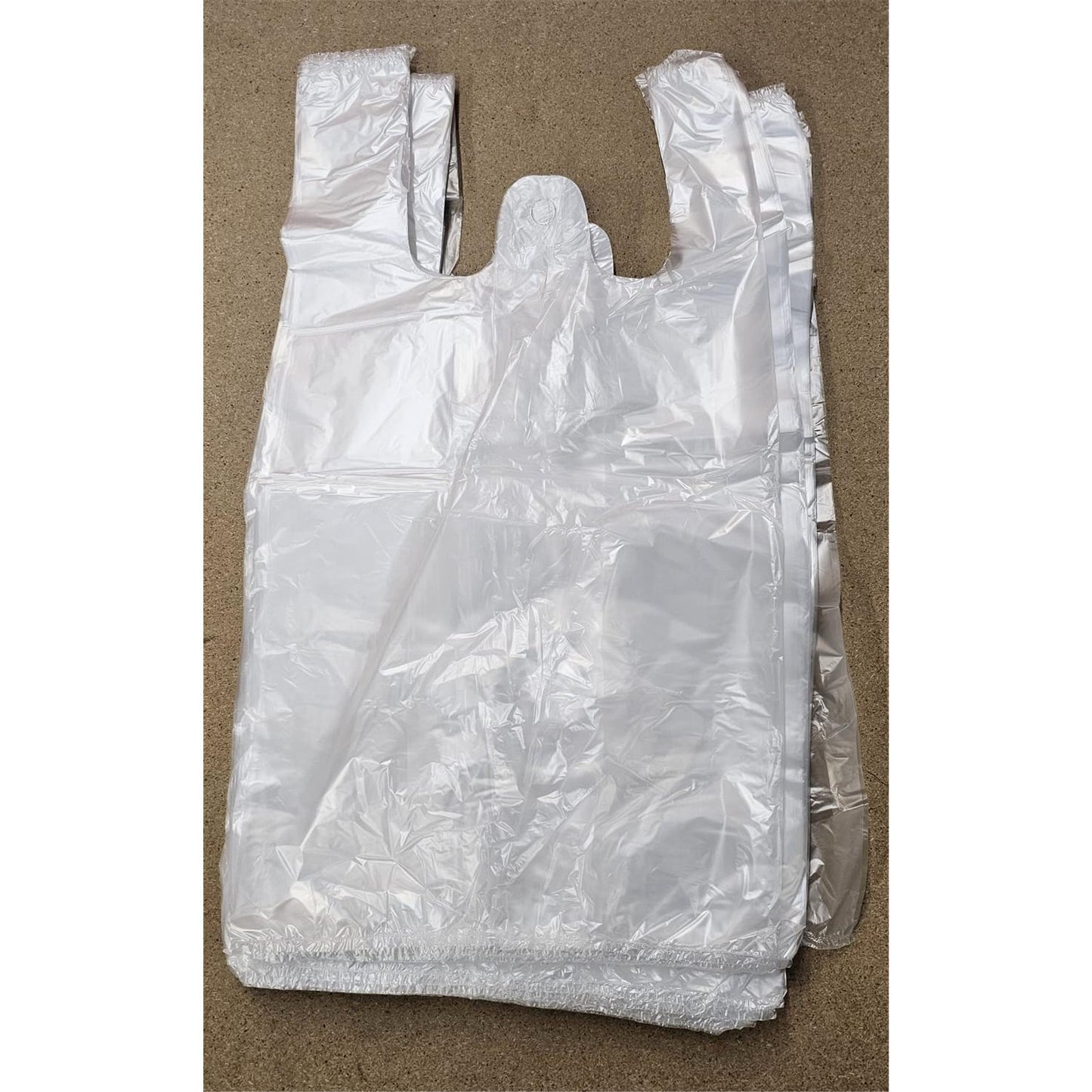 2000 Hemdchen-Tragetaschen HDPE T-Shirt bags 26+14 * 48 cm Transparant