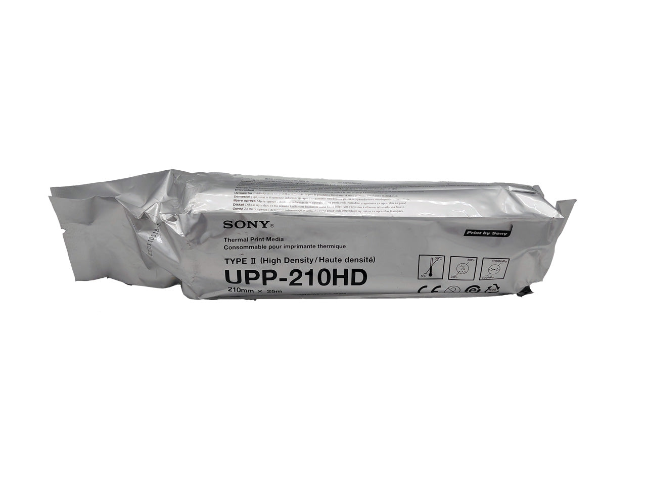 Original Sony Thermopapierrolle UPP-210HD Farbe: Weiss ca. Rollenlänge 25 m I 210mm x 25 m für Sony UP-960CE usw.