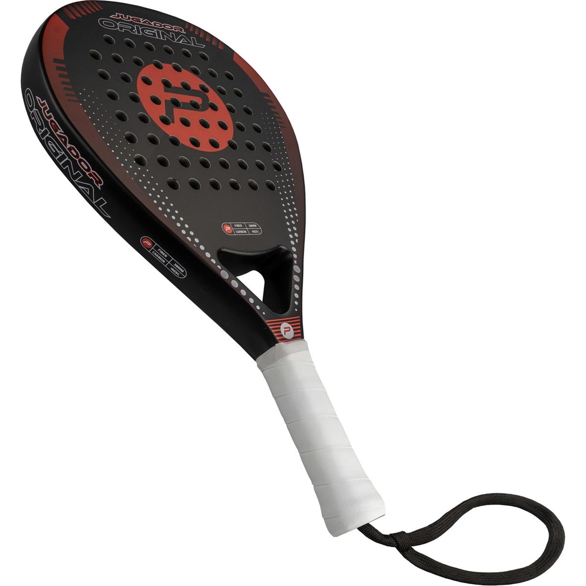 Padelracket Jugador Carbon original Schwarz/Rot  354 Gramm Pure2Improve