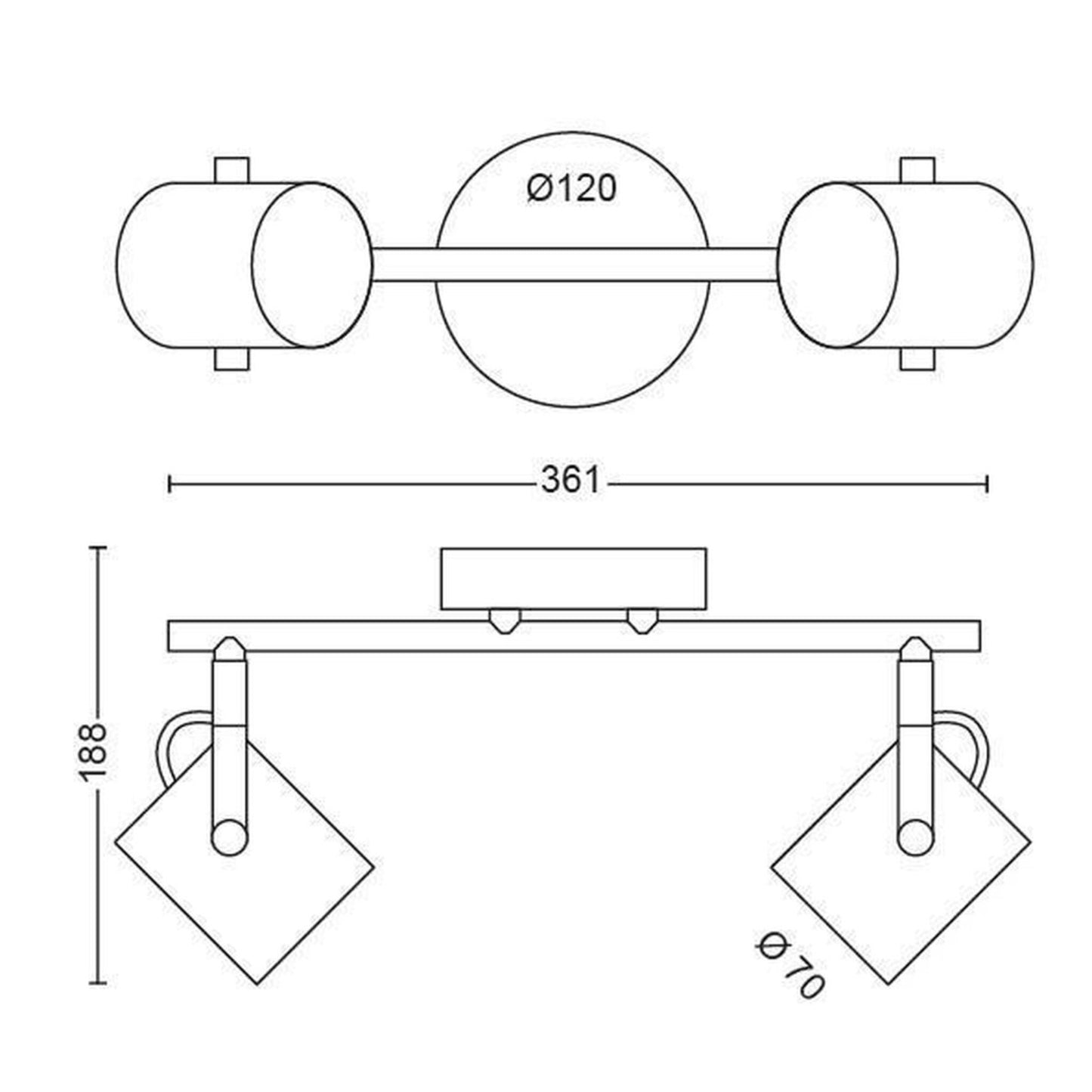 Philips Byre Spotleuchte | 2x 4,3 Watt | Silber