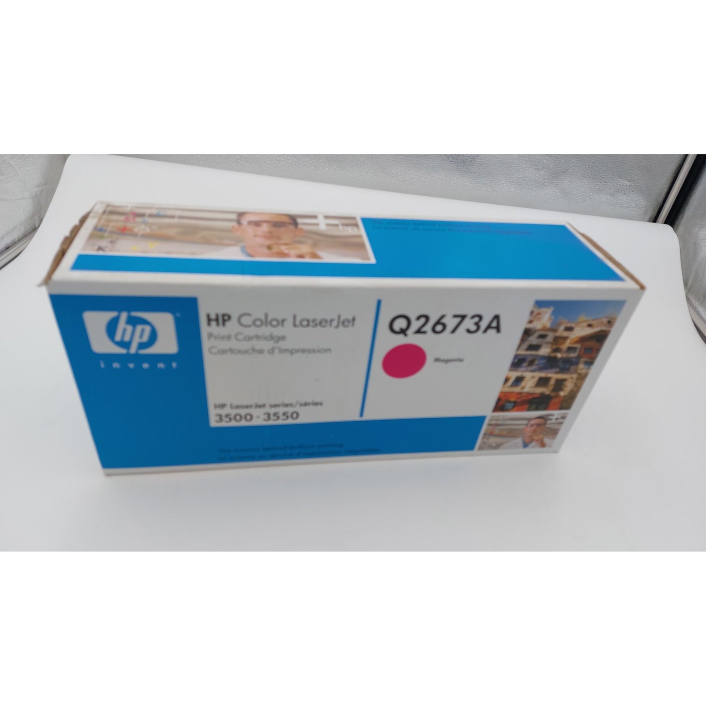 Original Toner HP Q2673A, 309A, Magenta, ca. 4.000 Seiten, alte Verpackung, beschädigte Verpackung