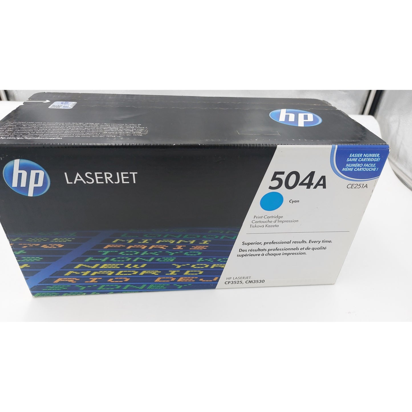 Original Toner HP CE251A, 504A, Cyan, ca. 7.000 Seiten, beschädigte Verpackung