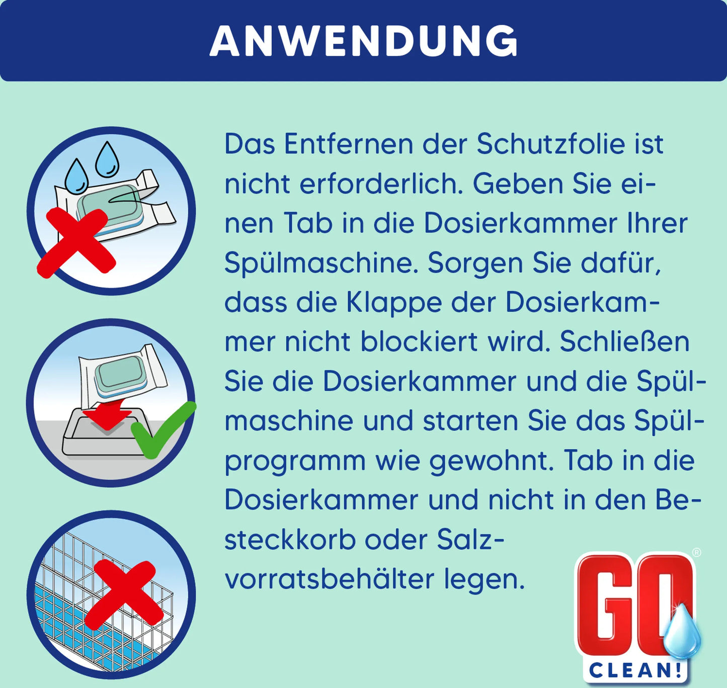 Go Clean  All-in-1 Spülmaschinen Tabs, 500er Box, wasserlösliche Folie 10 Kg
