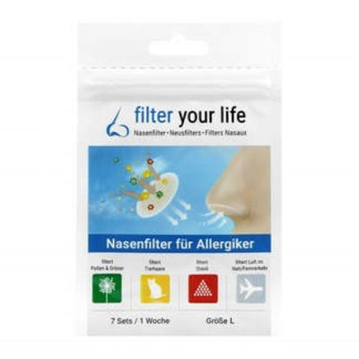 Filter Your Life Größe  L ,  Nasenfilter f. Allergiker 7 Sets  für 1 Woche