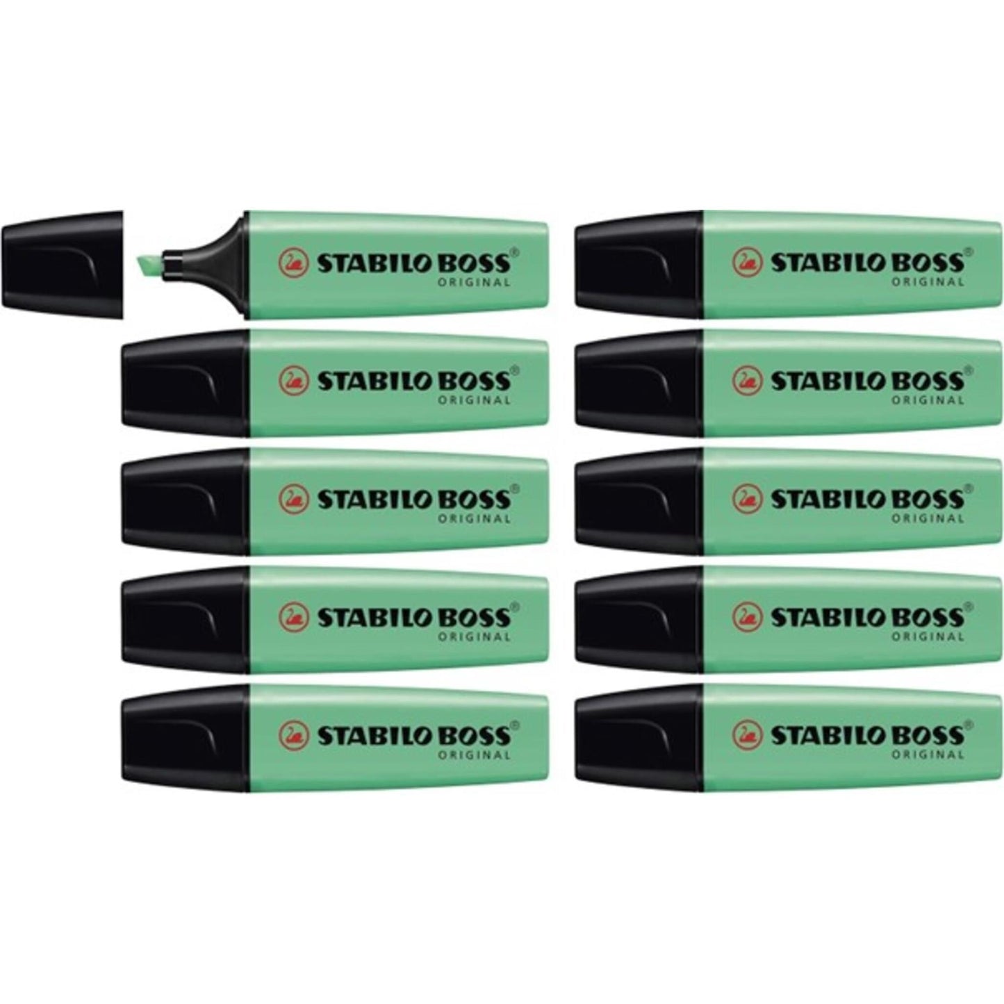 STABILO-BOSS Textmarker im 10-er-PAck, Farbe: Türkis.