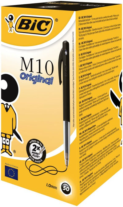 Bic M10 Kugelschreiber Schwarz Ball Pen  (1VE=box of 50)