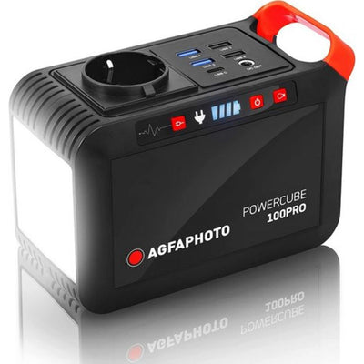 AgfaPhoto Powercube 100 Pro Portable Power Station mit 88,8 Wh Lithium-Ionen-Akku,