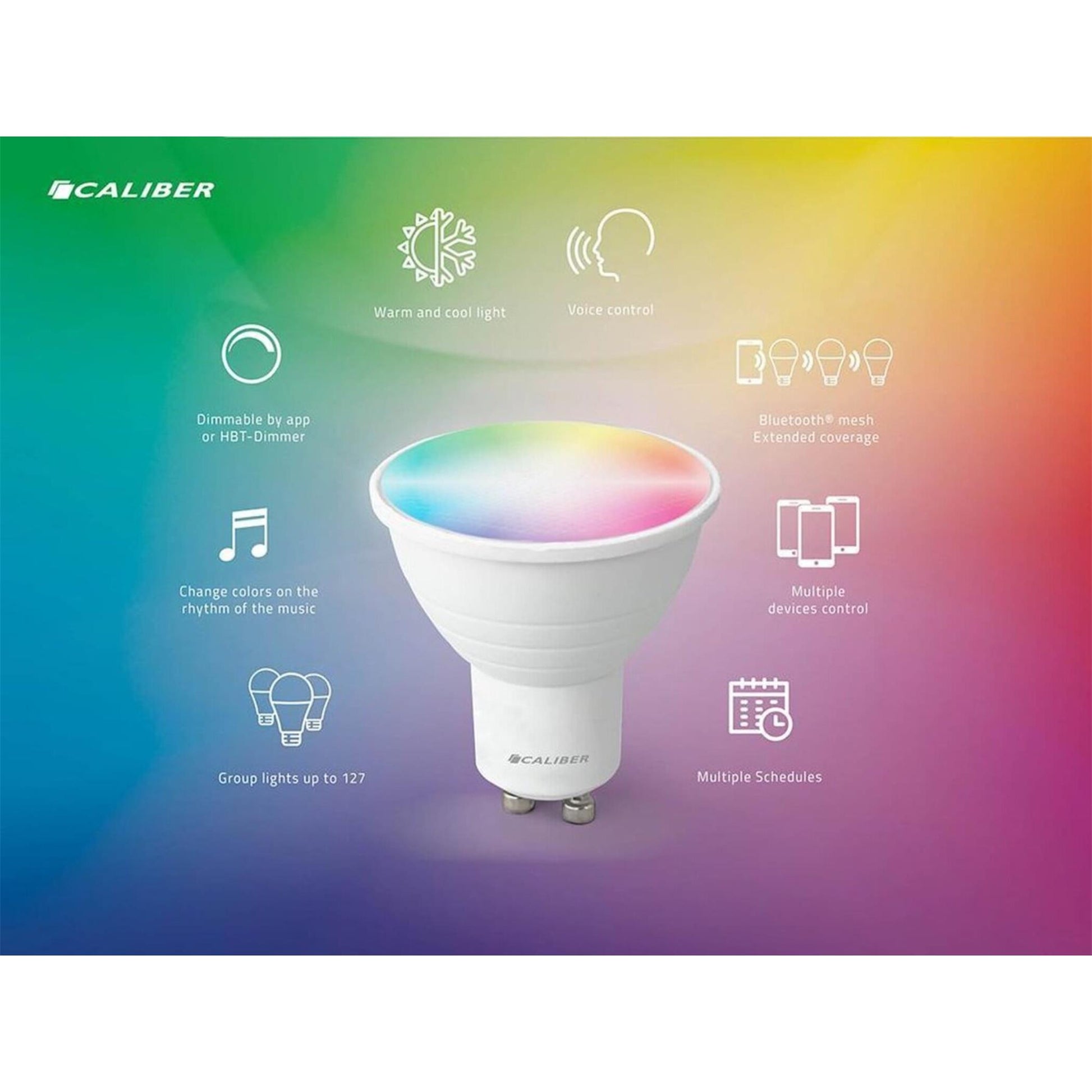 Caliber Wifi LED GU10  Cool+Warm White +RGB  HBT-GU10