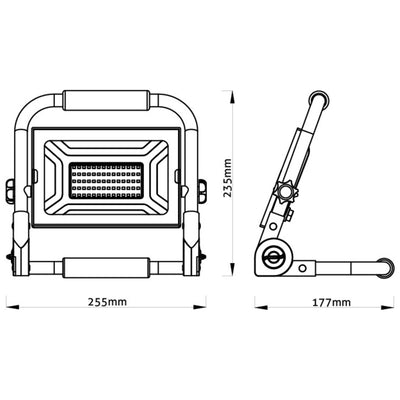 Avide LED Flutlicht Slim SMD 50W mit Ständer 1.5m NW 4000K