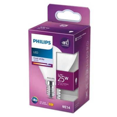 Philips - Bombilla LED LED Classic 2.3W E14 LED 4000K Luz neutra. 8×5 cm. Luminaria de Vela LED