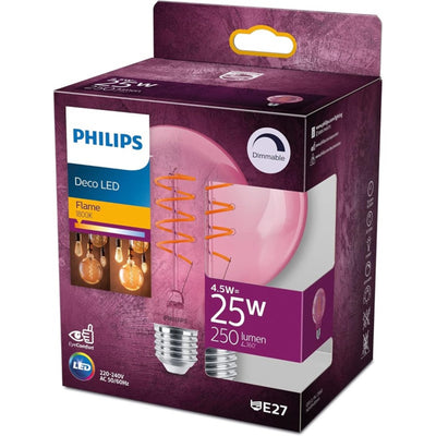 Philips Lampen LED E27 4.5W 1800K 250Lm dimmbar Rosa