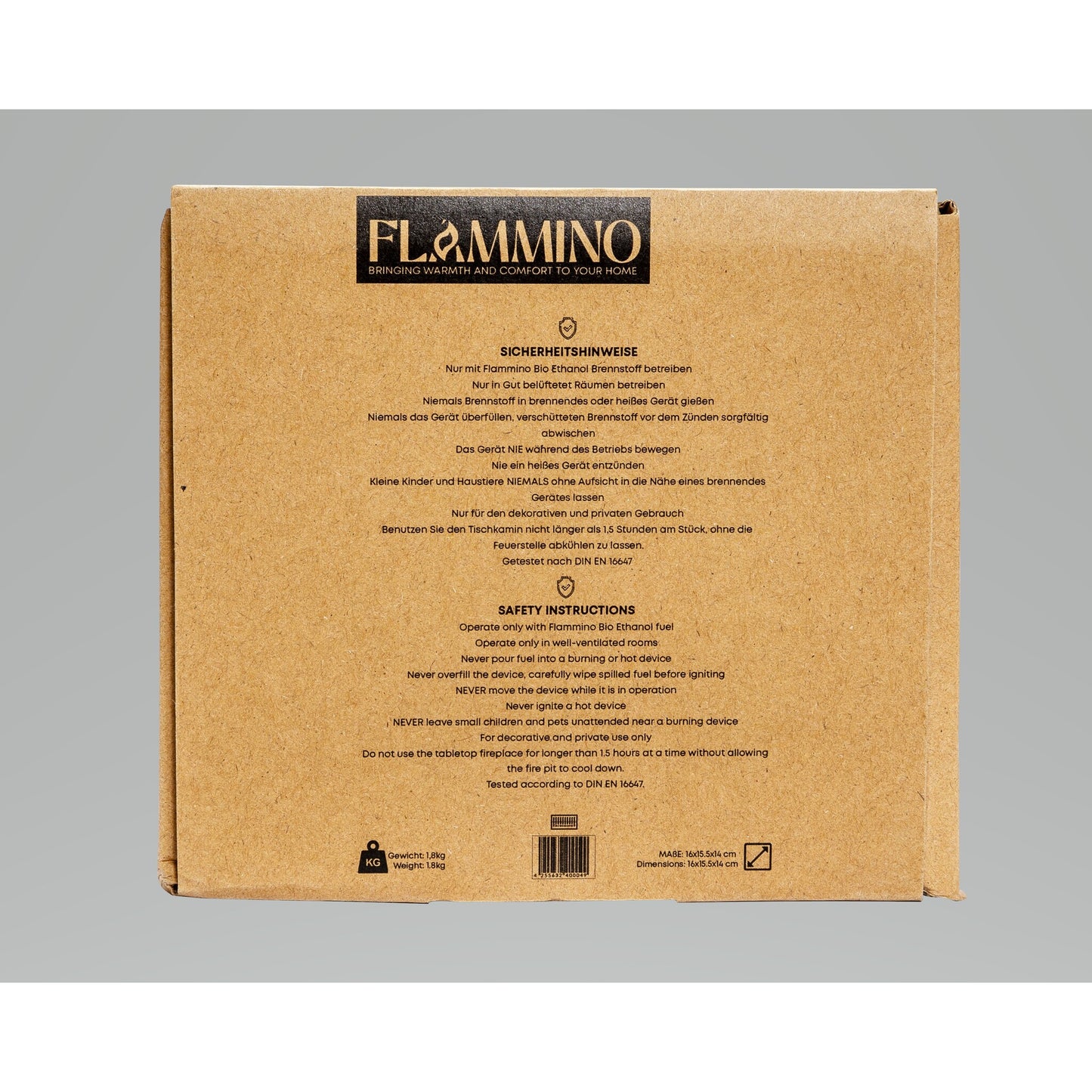 Flammino ethanol Tischkamin in moderne  Marmor Design EU Design Winner