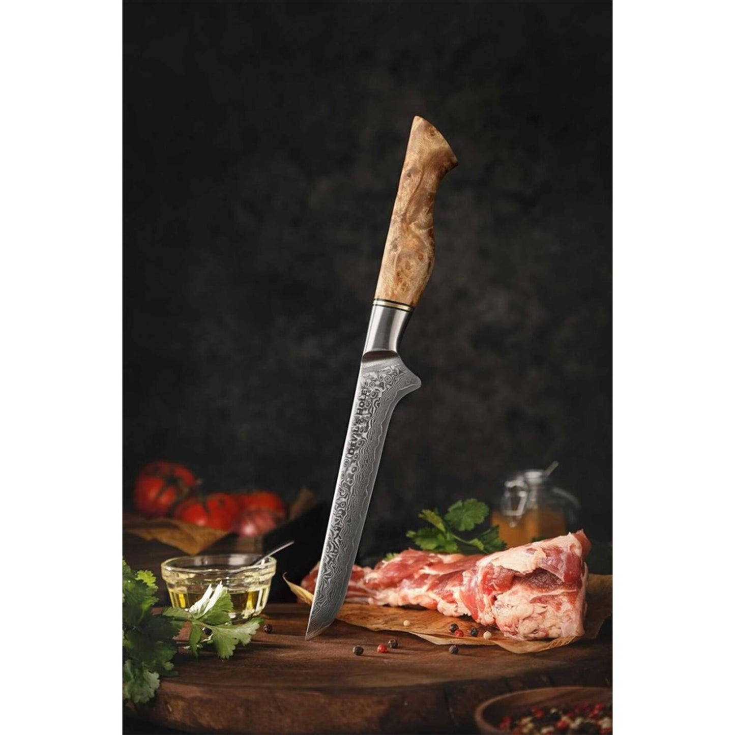 Devil's Hole® Bergahorn Damastmesser Ausbeinmesser 6,0 Zoll
