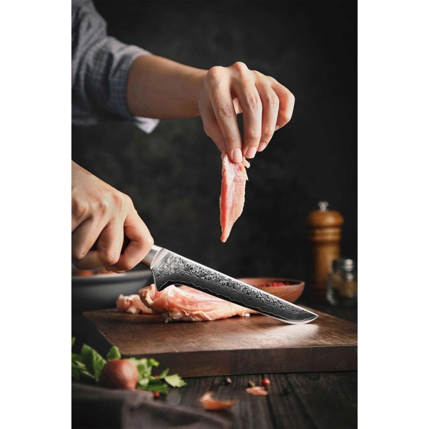 Devil's Hole® Bergahorn Damastmesser Ausbeinmesser 6,0 Zoll
