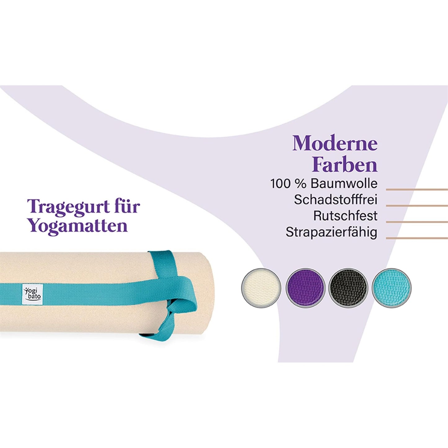 Yogibato Universal Baumwoll-Tragegurt für Yogamatten