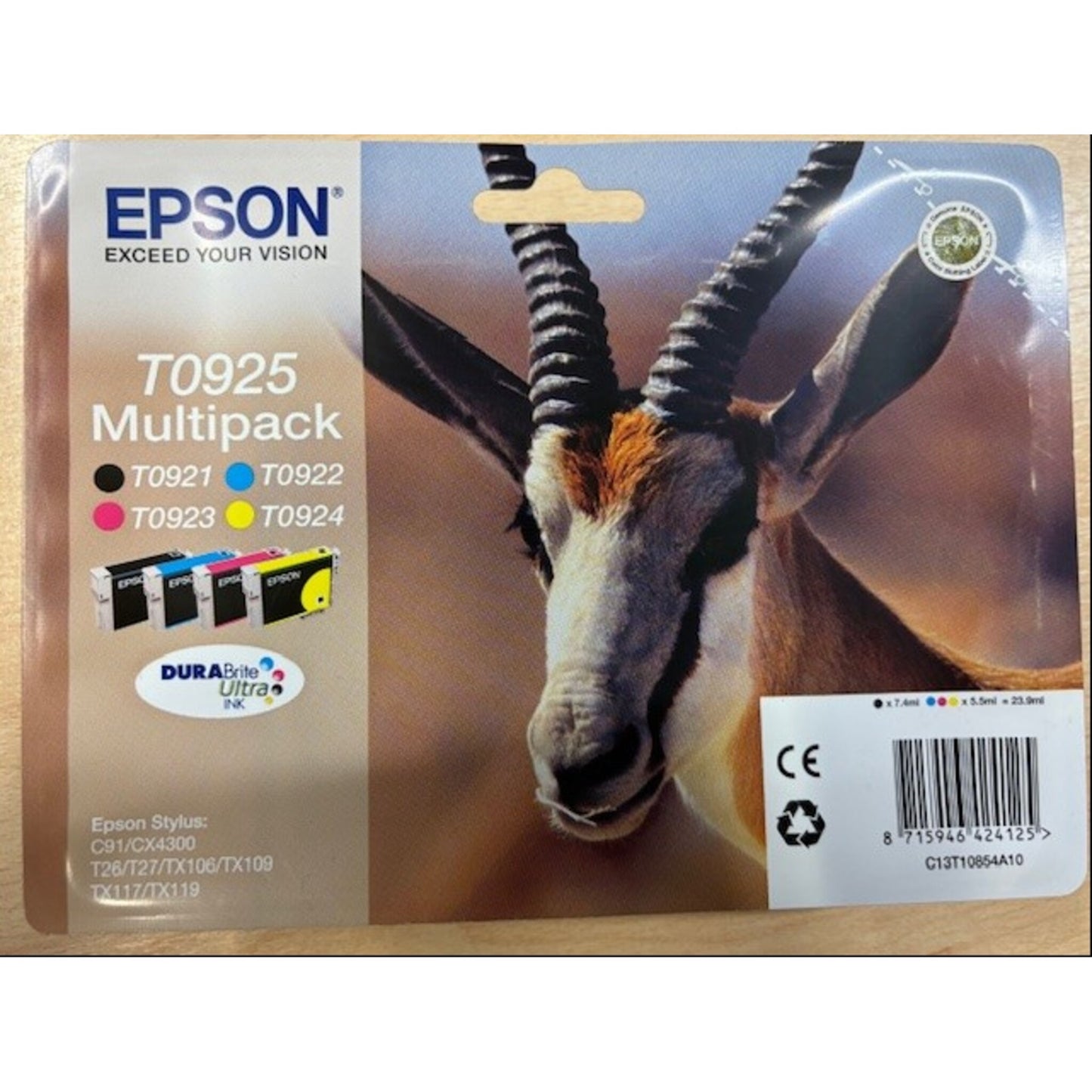 EPSON Multipack 0925 C13T10854A10 MHD 01/2021 (je 1 x T0921m T0922, T0923, T0924 c,m,y,bk)