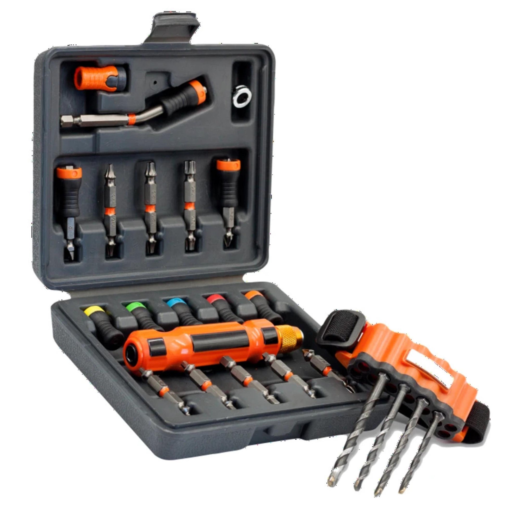 9 Magnet Driver®+1 Magnetband+10 Doppelbits+4 Bohrer+1 Nagelhalter+1 Ringstopper