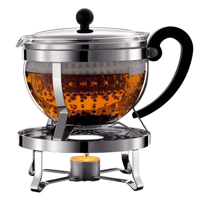 Bodum Chambord Teebereiter Set mit Plastikfilter, 1.3 l, inkl. Rechaud