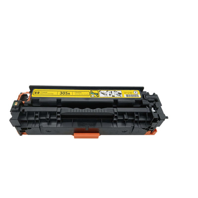 HP Original Toner CE412A ( 305A ) Farbe: Yellow ca: 2.600 Seiten für HP Color Laserjet Pro 300 und 400 Serien white box