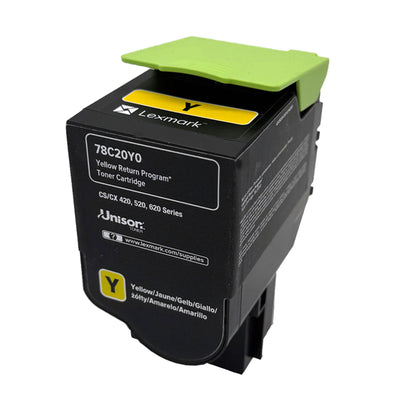 Lexmark Original Toner 78C20Y0  Farbe: Yellow ca. 1.400 Seiten für CS 421 | 521 | 622 Serien und CX 421 | 522 Serien wb